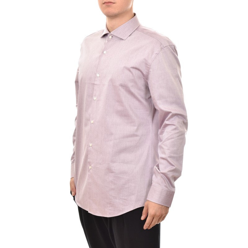 Hugo Slim Fit Shirt In Easy Iron Cotton Twill-Dark Red Hugo Slim Fit Shirt In Easy Iron Cotton Twill-Dark Red