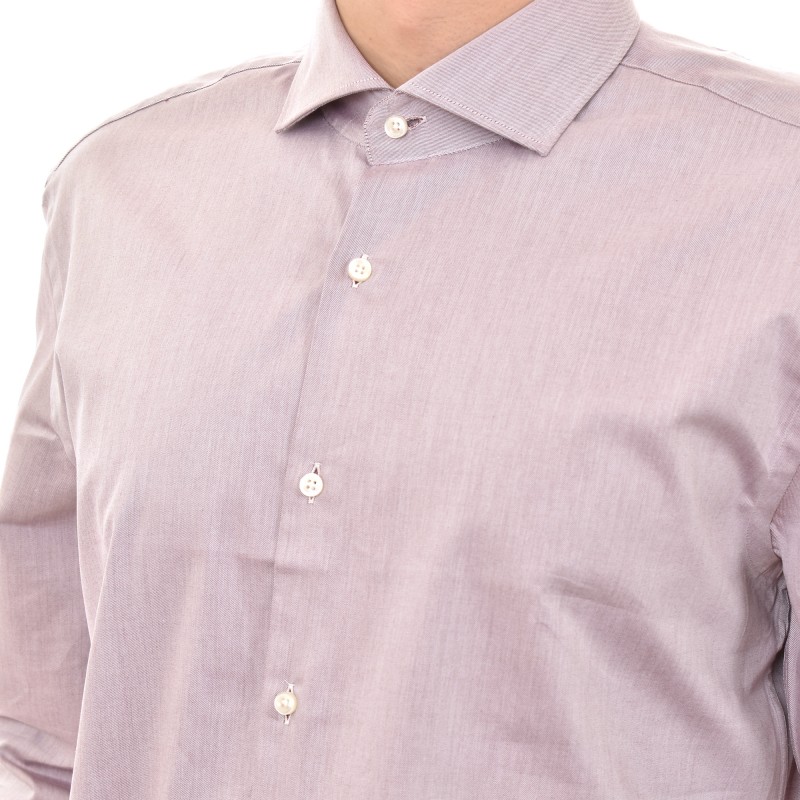 Hugo Slim Fit Shirt In Easy Iron Cotton Twill-Dark Red Hugo Slim Fit Shirt In Easy Iron Cotton Twill-Dark Red