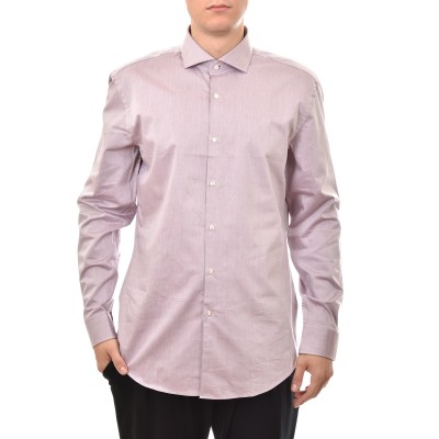 Hugo Slim Fit Shirt In Easy Iron Cotton Twill-Dark Red