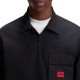 Hugo Overshirt Zip Up With Logo Label-Black