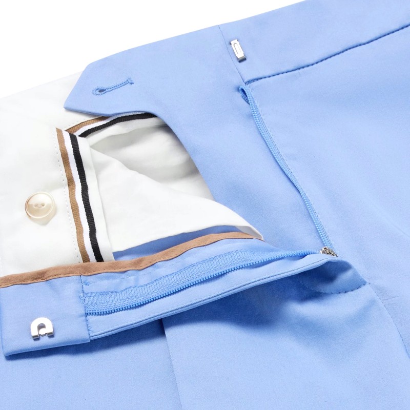 Boss Organic-Cotton Crepe Trousers-Open Blue Boss Organic-Cotton Crepe Trousers-Open Blue