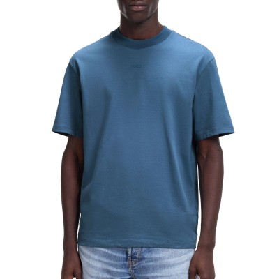 Hugo T-Shirt Relaxed Fit With Logo Print-Open Blue