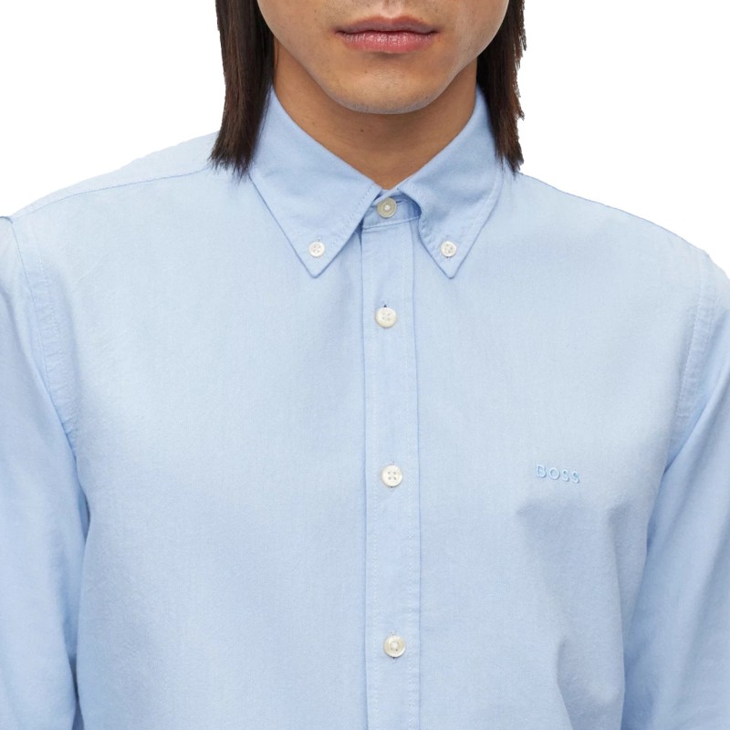 Boss Regular Fit Shirt In Organic Oxford Cotton-Light Blue Boss Regular Fit Shirt In Organic Oxford Cotton-Light Blue