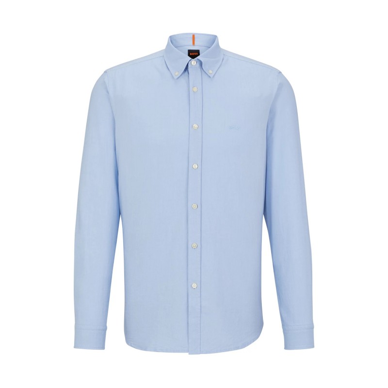 Boss Regular Fit Shirt In Organic Oxford Cotton-Light Blue Boss Regular Fit Shirt In Organic Oxford Cotton-Light Blue