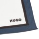 Hugo Pocket Square In Pure Cotton With Border & Logo-White