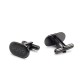 Hugo Cufflinks In Oval Shape With Logo-Black