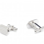 Hugo Cufflinks In Oval Shape With Logo-Silver