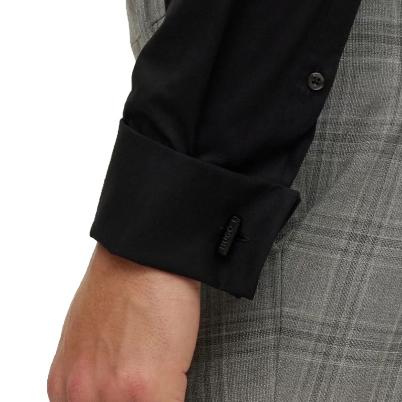 Hugo Black Aluminium Cufflinks With Cylindrical Stopper Design-Black