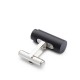Hugo Black Aluminium Cufflinks With Cylindrical Stopper Design-Black
