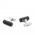 Hugo Black Aluminium Cufflinks With Cylindrical Stopper Design-Black