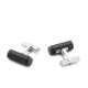 Hugo Black Aluminium Cufflinks With Cylindrical Stopper Design-Black
