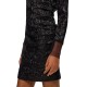 Boss Slim Fit Dress With Sequin Embellisments-Black