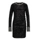 Boss Slim Fit Dress With Sequin Embellisments-Black