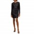 Boss Slim Fit Dress With Sequin Embellisments-Black