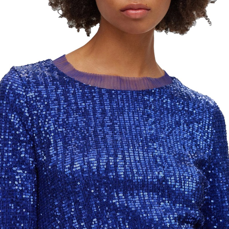 Boss Slim Fit Dress With Sequin Embellisments-Light Blue Boss Slim Fit Dress With Sequin Embellisments-Light Blue