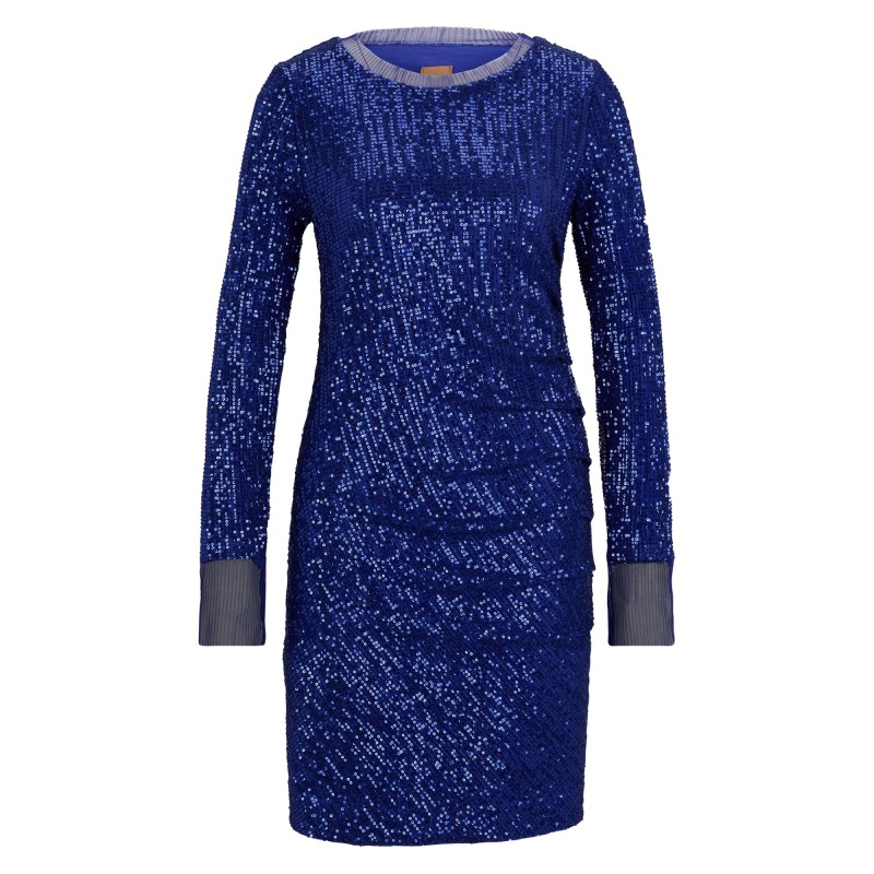 Boss Slim Fit Dress With Sequin Embellisments-Light Blue Boss Slim Fit Dress With Sequin Embellisments-Light Blue