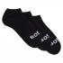 Boss Socks Three Pack Of Ankle Length With Contrast Logos-Black