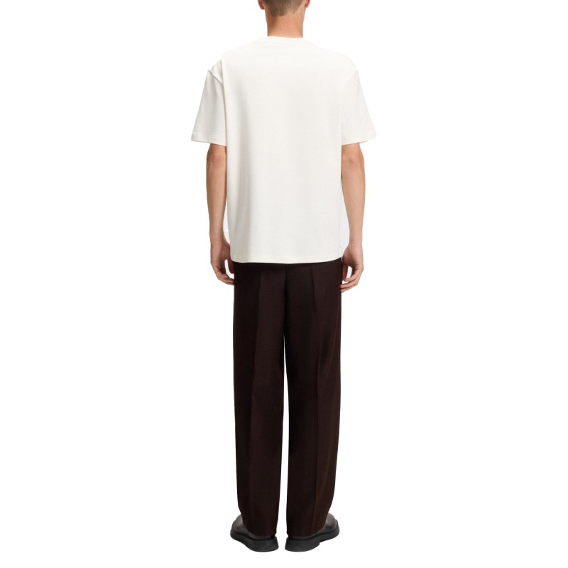 Hugo T-Shirt Regular Fit With Stacked Logo-White
