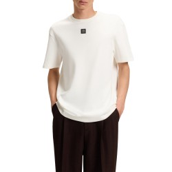 Hugo T-Shirt Regular Fit With Stacked Logo-White