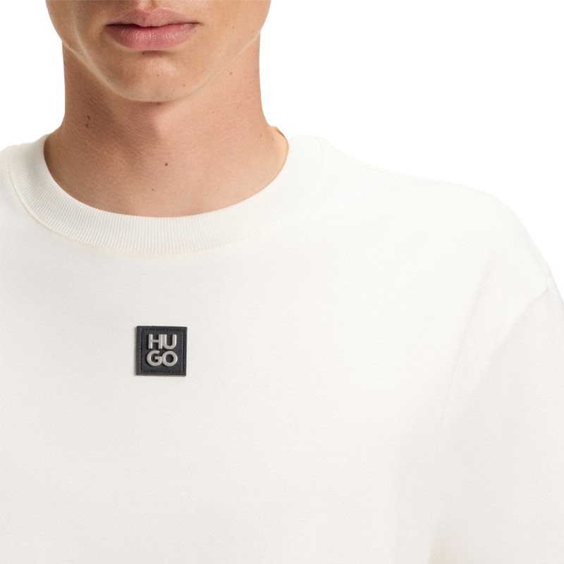 Hugo T-Shirt Regular Fit With Stacked Logo-White