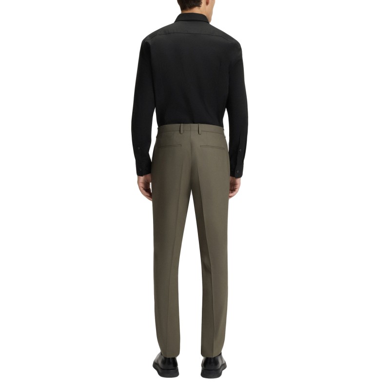 Hugo Slim Fit Shirt In Stretch Cotton In Stacked Logo-Black Hugo Slim Fit Shirt In Stretch Cotton In Stacked Logo-Black
