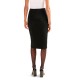 Boss Pencil Skirt With Front Slit In Stretch Fabric-Black