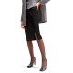 Boss Pencil Skirt With Front Slit In Stretch Fabric-Black