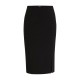 Boss Pencil Skirt With Front Slit In Stretch Fabric-Black