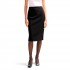 Boss Pencil Skirt With Front Slit In Stretch Fabric-Black