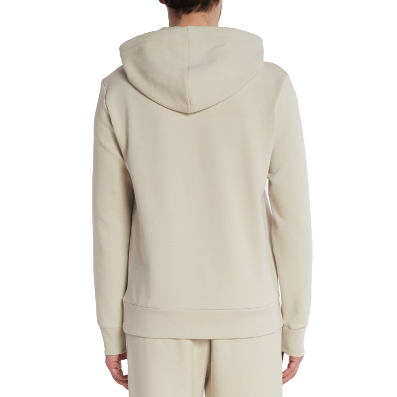 Boss Stretch Cotton Hoodie With Logo-Light Beige