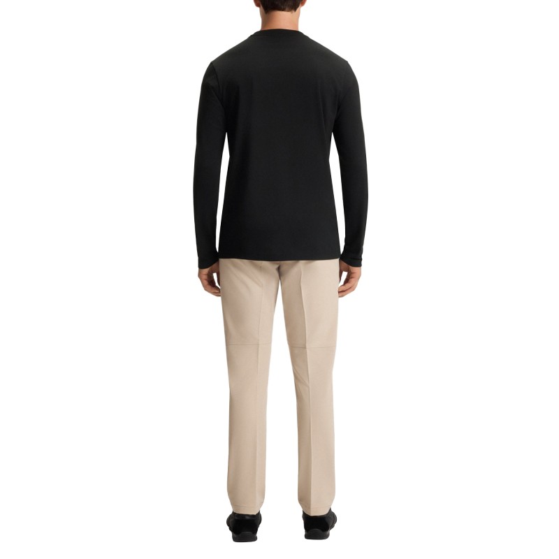 Boss T-Shirt With Contrast Logo Long Sleeved-Black