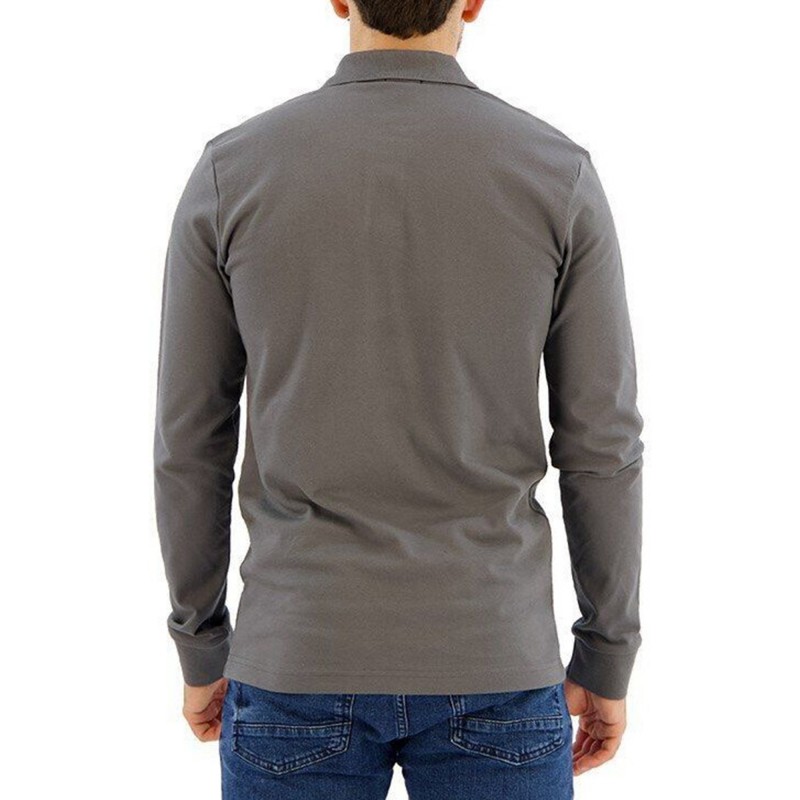 Boss Stretch-Cotton Slim Fit Polo Shirt With Logo Patch-Stone Gargoyle Boss Stretch-Cotton Slim Fit Polo Shirt With Logo Patch-Stone Gargoyle