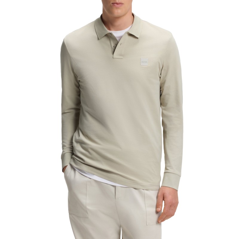 Boss Polo Shirt Slim-Fit In Stretch Cotton Piqué-Light Beige Boss Polo Shirt Slim-Fit In Stretch Cotton Piqué-Light Beige