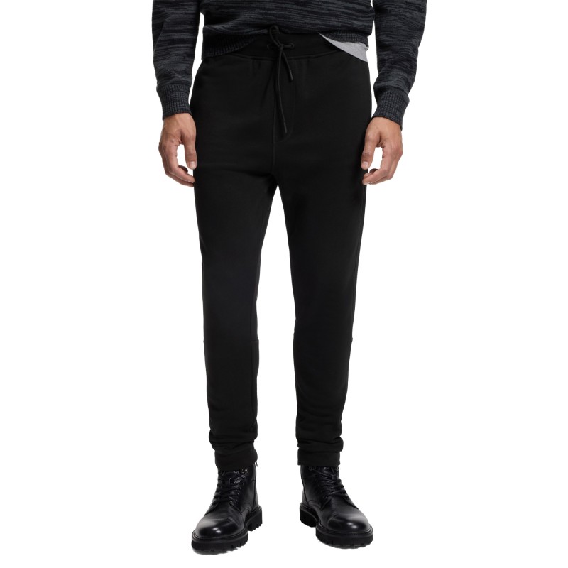 Boss Sweatpants With Logo Patch-Black Boss Sweatpants With Logo Patch-Black