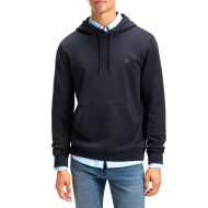 Boss Hoodie With Logo Patch-Dark Blue