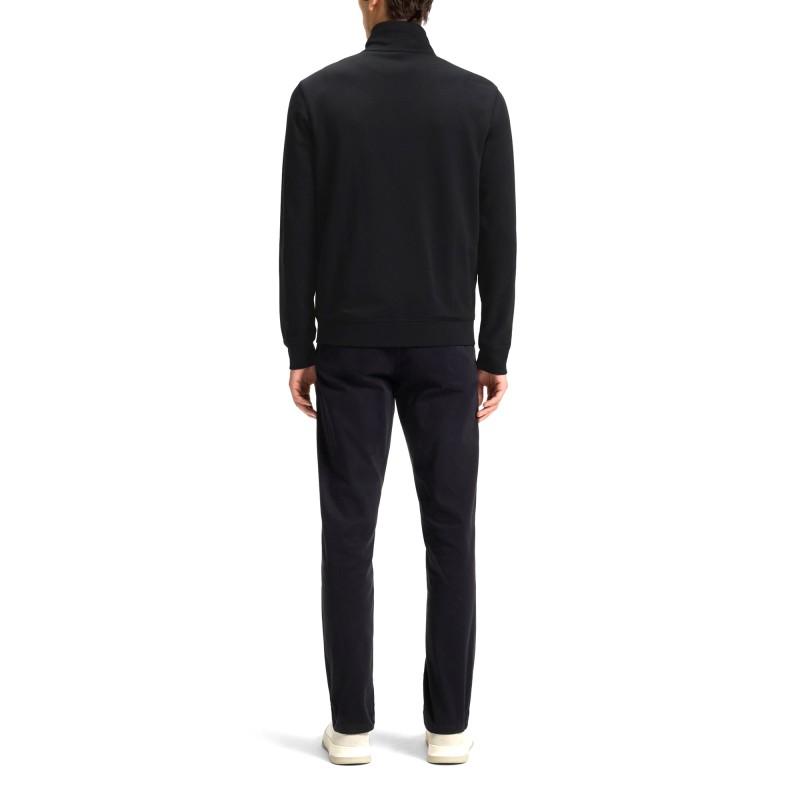 Boss Zip-up Jacket With Logo Badge-Black Boss Zip-up Jacket With Logo Badge-Black