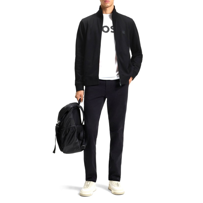 Boss Zip-up Jacket With Logo Badge-Black Boss Zip-up Jacket With Logo Badge-Black