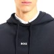 Boss Hoodie In Cotton Terry With Contrast Logo-Dark Blue Boss Hoodie In Cotton Terry With Contrast Logo-Dark Blue