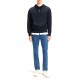 Boss Hoodie In Cotton Terry With Contrast Logo-Dark Blue Boss Hoodie In Cotton Terry With Contrast Logo-Dark Blue