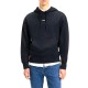 Boss Hoodie In Cotton Terry With Contrast Logo-Dark Blue Boss Hoodie In Cotton Terry With Contrast Logo-Dark Blue