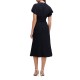 Boss Drape-Front Dress In Matte Satin-Dark Blue Boss Drape-Front Dress In Matte Satin-Dark Blue