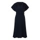 Boss Drape-Front Dress In Matte Satin-Dark Blue Boss Drape-Front Dress In Matte Satin-Dark Blue
