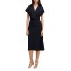 Boss Drape-Front Dress In Matte Satin-Dark Blue Boss Drape-Front Dress In Matte Satin-Dark Blue