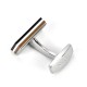 Boss Cufflinks With Logo And Is Surrounded By A Black Border-Silver
