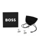 Boss Cufflinks With Logo And Is Surrounded By A Black Border-Silver