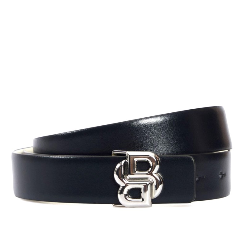 Boss Reversible Leather Belt With Double B Monogram-Dark Blue/White Boss Reversible Leather Belt With Double B Monogram-Dark Blue/White
