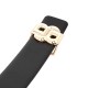 Boss Reversible Leather Belt With Double B Monogram-Black/Powder