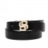 Boss Reversible Leather Belt With Double B Monogram-Black/Powder
