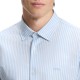 Boss Shirt Slim Fit In Melange Cotton Jersey-Open Blue Boss Shirt Slim Fit In Melange Cotton Jersey-Open Blue