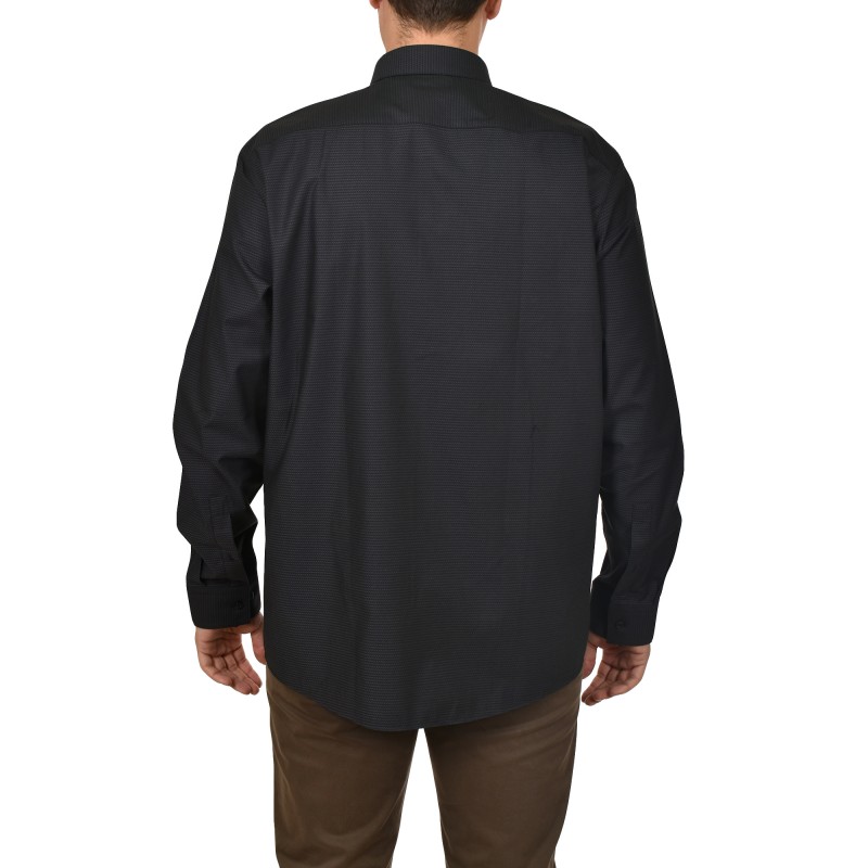 Hugo Modern Fit Micropatterned Shirt-Dark Blue Hugo Modern Fit Micropatterned Shirt-Dark Blue